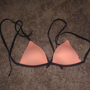 Salmon pink and Black bikini top